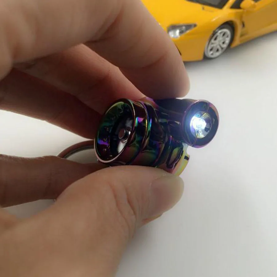 С лампой turbo брелки TURBO ступицы колеса шок выхлопной турбины цепочка для