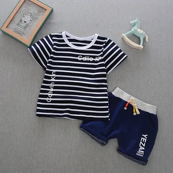 

newborn baby boy clothes summer clothing baby sets casual stripe Tshirt short pants 2pcs tracksuits baby boys infant sports suit