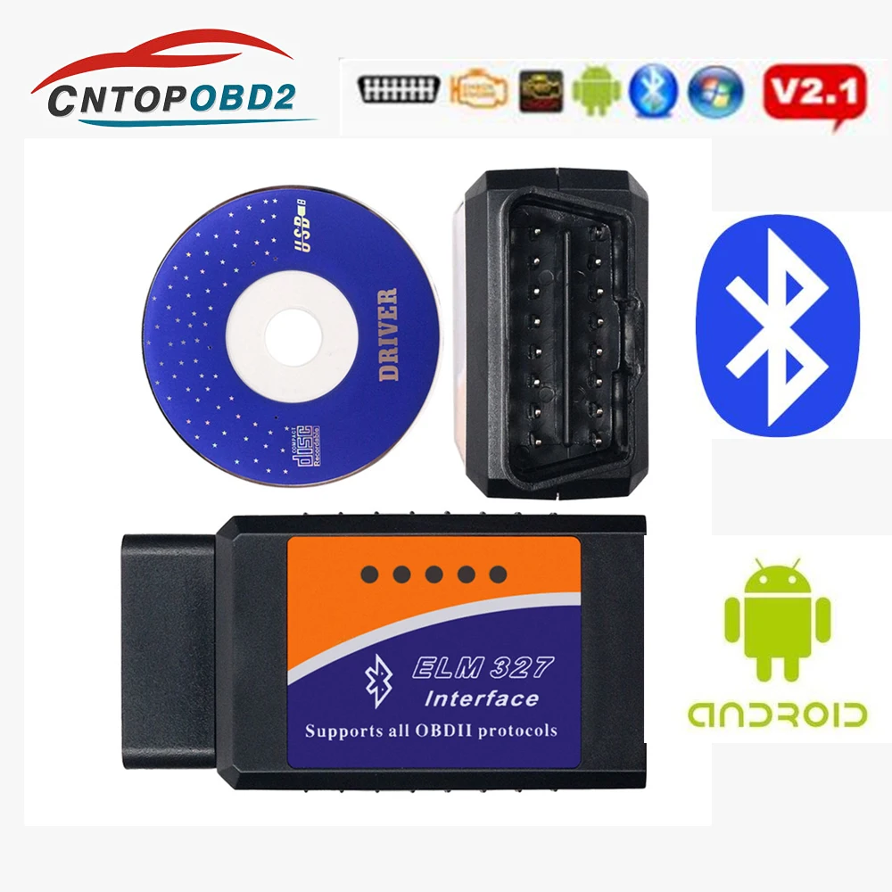 ELM327 v2.1 интерфейс Bluetooth считыватель кода Elm 327 v2.1 адаптер BT OBD2/OBD II Авто диагностический инструмент автомобиля на Android Крутящий момент