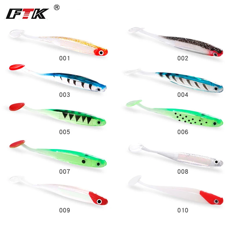  FTK Soft Lure 10pcs/Lot 10mm Soft Fishing Lure Fishing Swim baits Silicon Rubber Fish Artificial Lu
