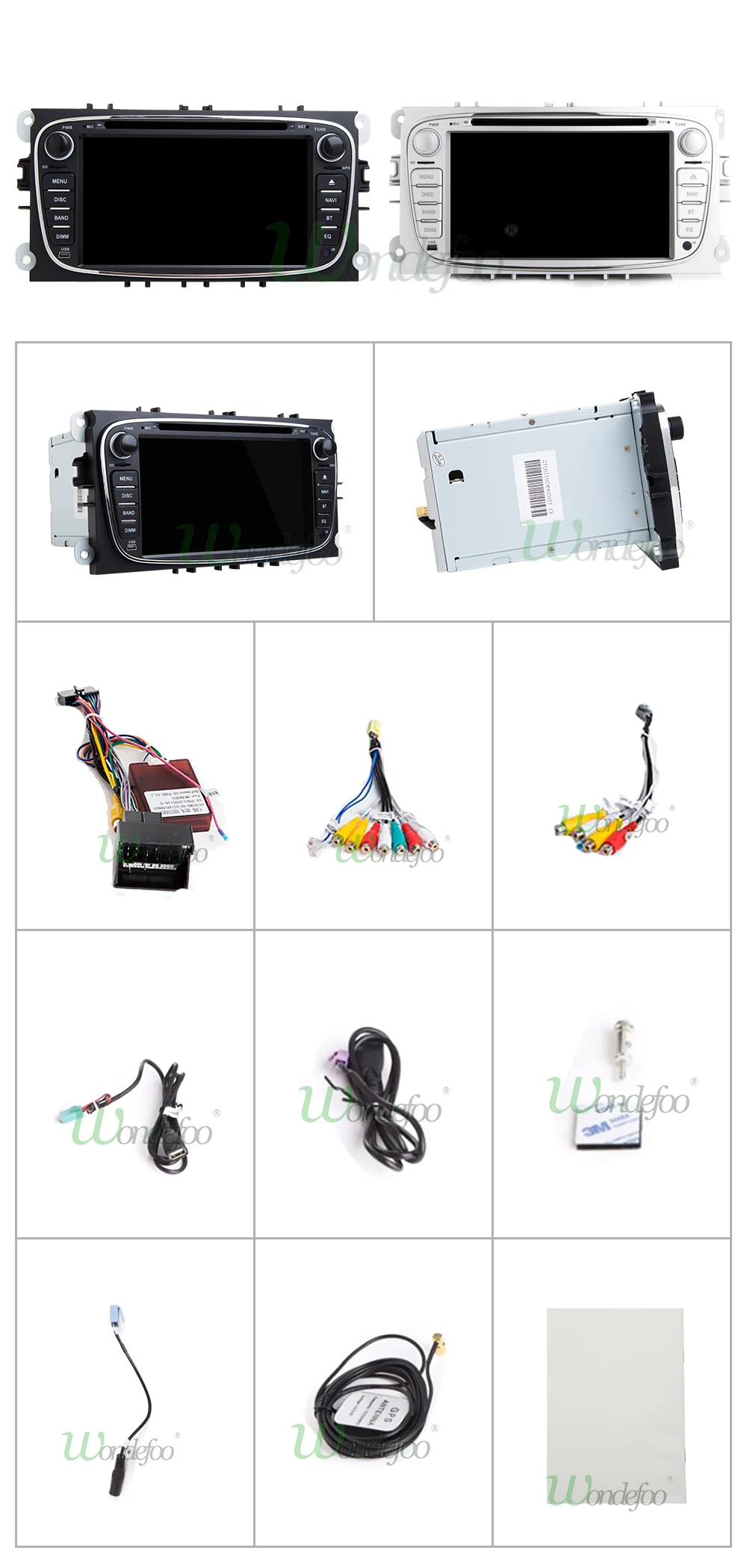 Top Android 8.1 4 Core 2G 2 din Car GPS for FORD Focus S-MAX Mondeo C-MAX Galaxy DVD PLAYER multimedia stereo audio stereo receiver 32