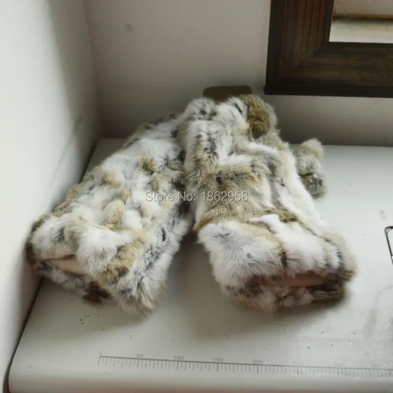 SJ090-01 натуральный серый Scarp кролик меховые ножки гетры для женщин зимние теплые