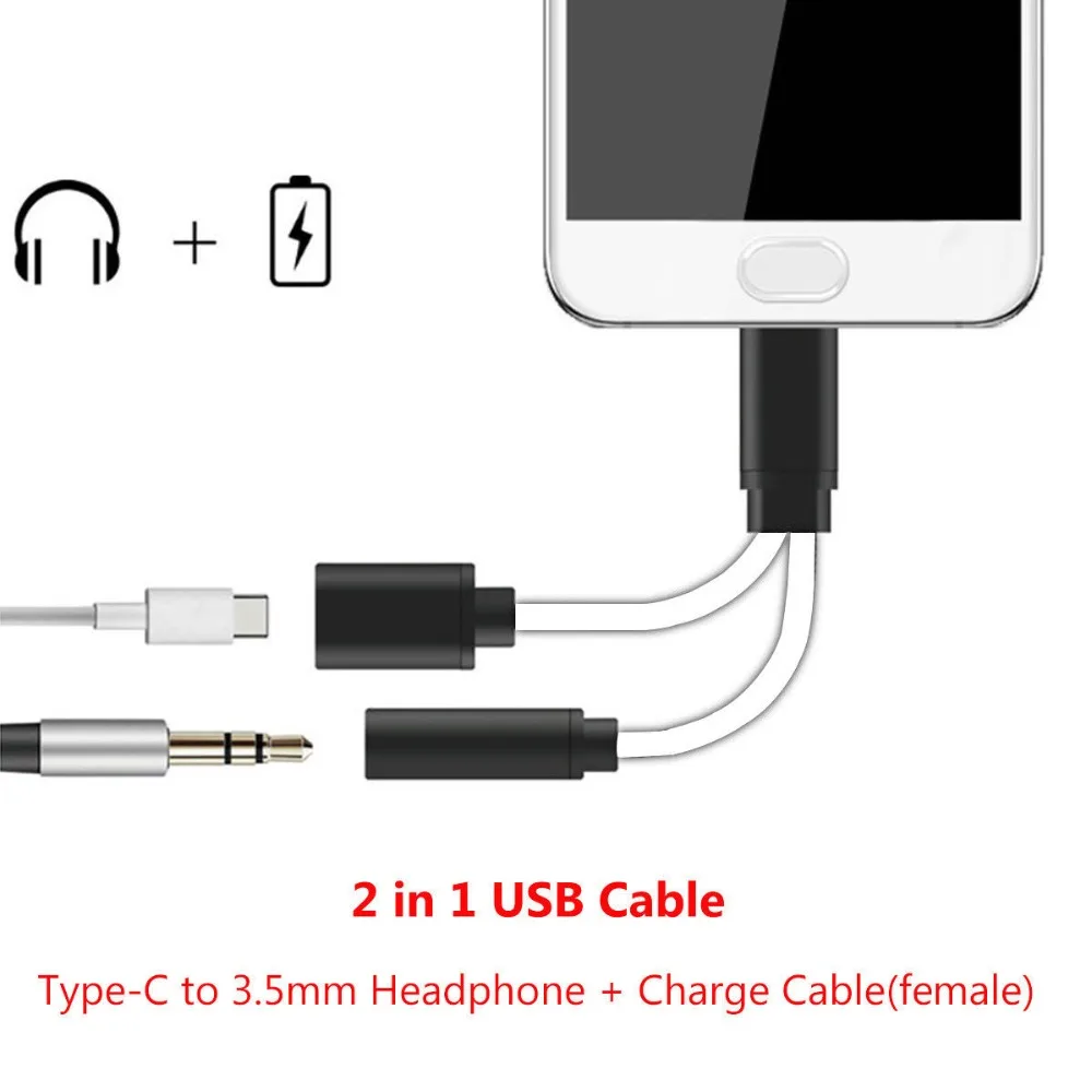 Внешний кабель USB Type C на аудиоразъем 3 5 мм для наушников зарядный адаптер Letv 2/Xiaomi