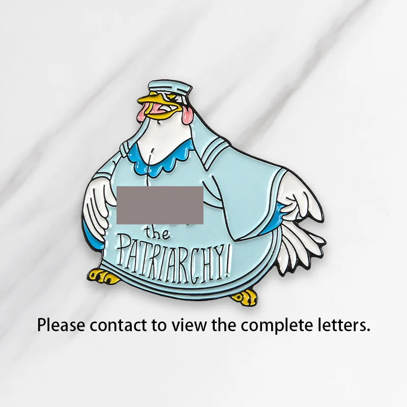 

The Patriarchate Hen Enamel Brooch Personalized Hen in blue clothes Cartoon Badge for clothes bags gift for friends