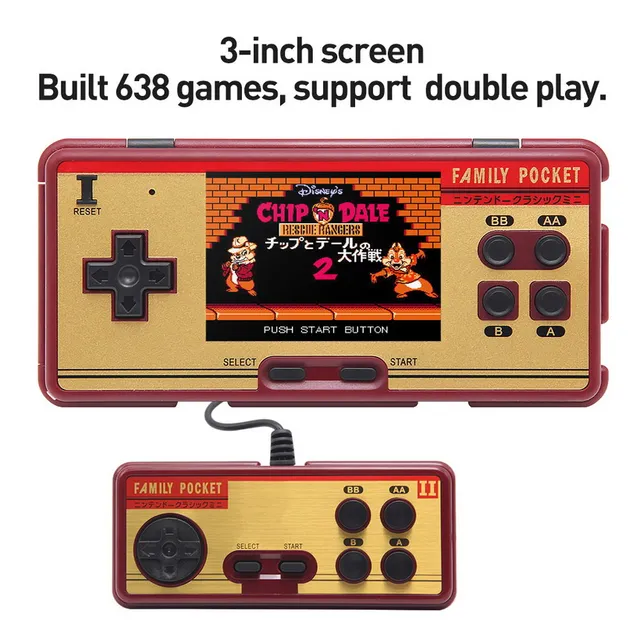 Family Pocket Retro Video Game Console 3.0 "Inch Handheld Console Built