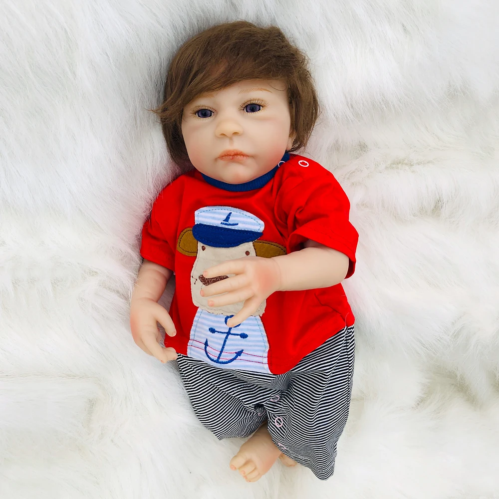 

Silicone vinyl Reborn Dolls 18'' Realistic Handmade Baby Dolls girl Fashion Kids Toy Waterproof Boneca Model Birthday Gifts