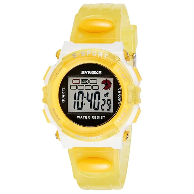 Детские спортивные часы SYNOKE резиновые Цифровые Смарт светодиодные наручные часы для девочек Детские Модные Повседневные круглые подарок#4m16