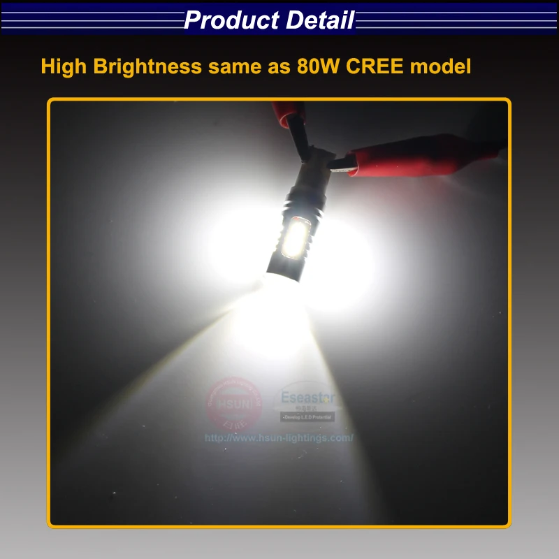 Eseastar 2 шт. T10 880 881 H1 H3 H3C 15 Вт LED Высокая мощность Ксенон Белый светодиодные