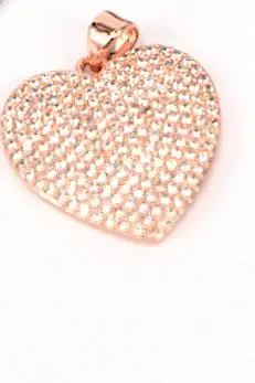 Rose Gold Plated 5 шт. ZYZ174-9078 модный микро-паве Установка подвеска в форме сердца, крошечные украшения CZ кулон ювелирные изделия - Окраска металла: Rose Gold Plated