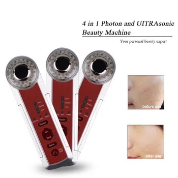 

3 Color Light Multi - functional ion color light ultrasonic Ionic vibration beauty instrument Face Cleaning Facial Skin Care