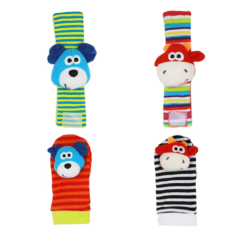 Sozzy/милые мягкие Носки с рисунком зебры для новорожденных, Набор погремушек на запястье, развивающие игрушки, лучший подарок для детей, для мальчиков и девочек - Цвет: E2 Watch 2 socks