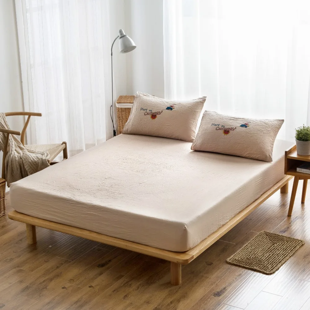 Buy Chinese Style Washed Cotton Fitted Bedsheet With