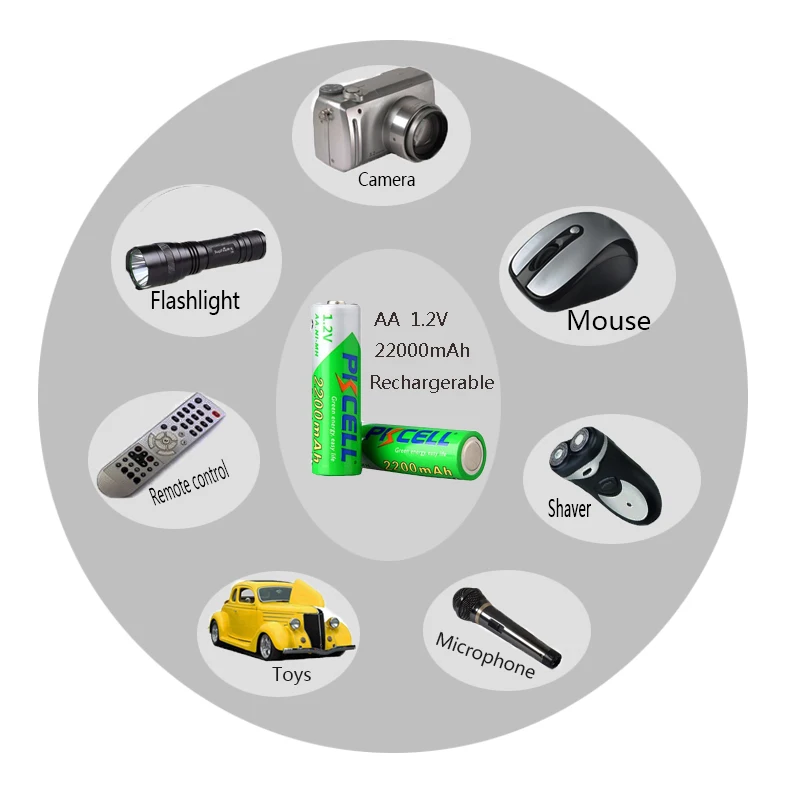 PKCELL, 8 шт.,, 1,2 в, NIMH AA, саморазряжающаяся аккумуляторная батарея, 2200 мА/ч, aa Batteria+ 2 шт., чехол для батареи, для камеры, игрушки