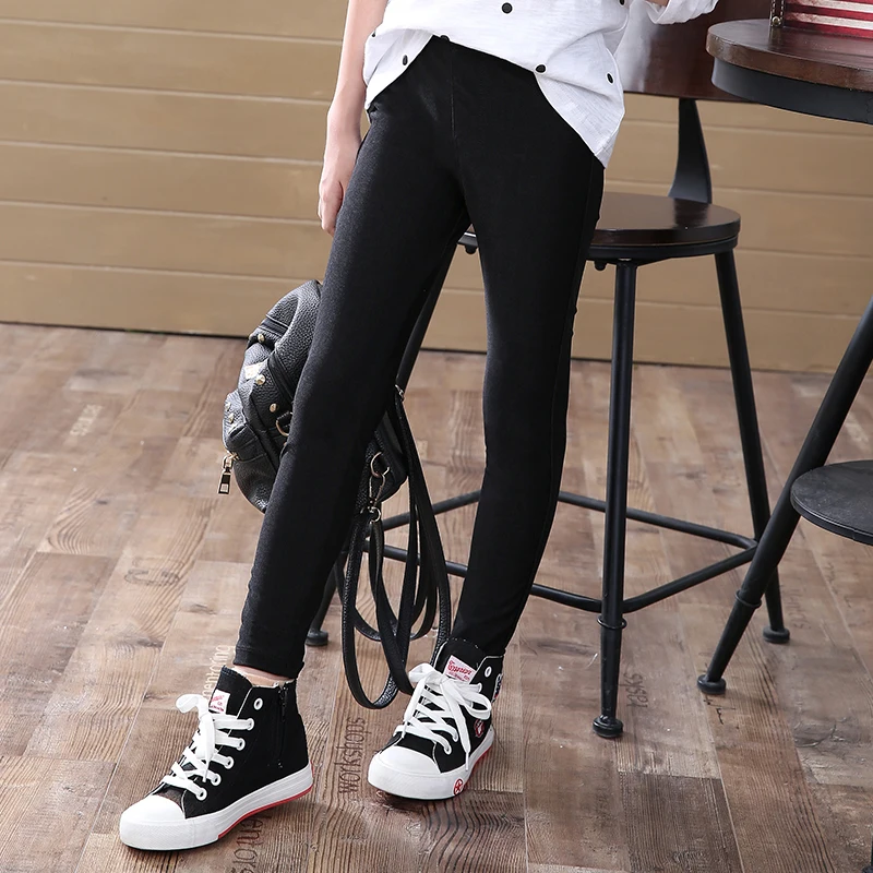 

Autumn Spring Trousers Girls Leggings Girl Legging infantil para menina Kids Black Cotton Elastic Baby Pants for Children GH463