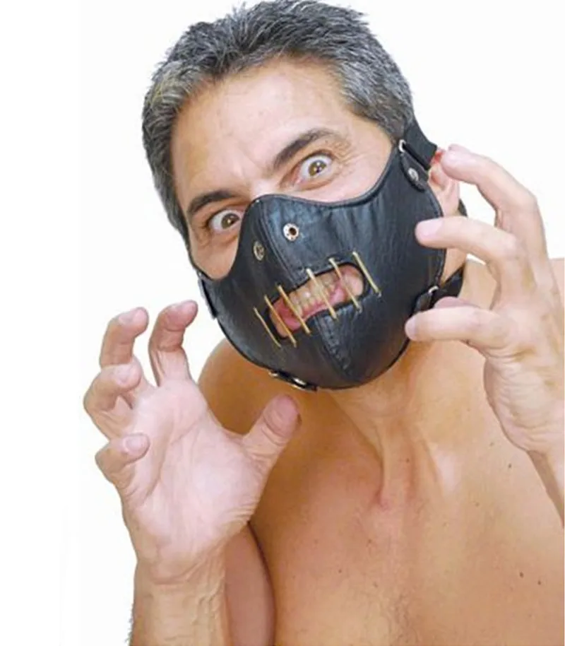 

Cosplay Steel Teeth Masks Masquerade Dancing Party Props Cycling Mask Half Face Steampunk Mask PU Latex Mask Horror