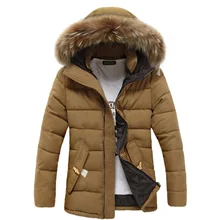 High Quality Men Cotton Jacket Brand Clothing Casual Warm Hooded Fur Collar Coats Winter Jackets Parkas