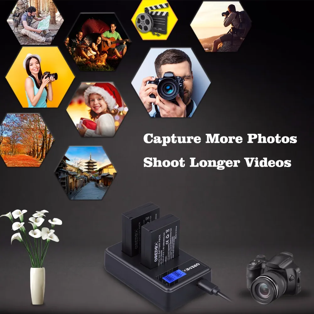 2pcs 1200mAh LP-E12 LPE12 LP E12 Camera Battery + LCD USB Charger for Canon M 100D Kiss X7 Rebel SL1 EOS M10 EOS M50 DSLR AKKU