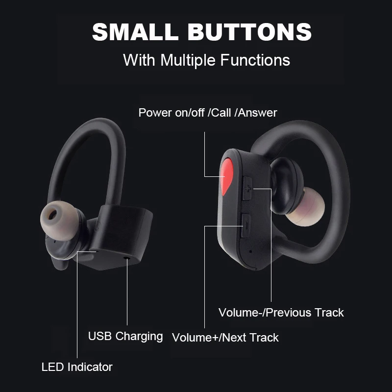 Беспроводные бинауральные Bluetooth наушники SWZYOR LY 20 TWS с ушным крючком Спортивная