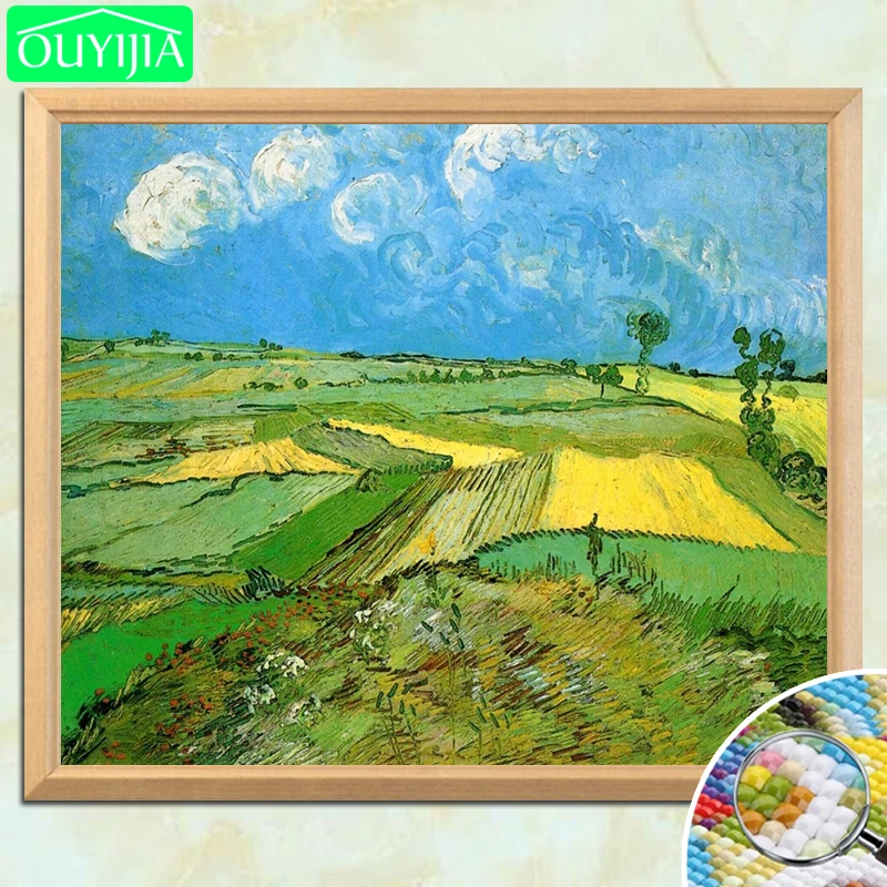 

Van Gogh Famous Painting "Wheat fields under a cloudy sky" 5D DIY Diamond Painting Full Square Diamond Embroidery Rhinestone Pic