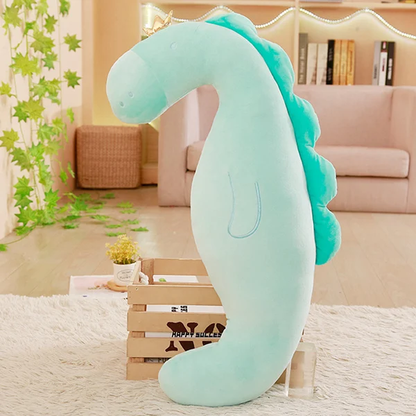 85/100cm Cute Sleeping Pillow Cartoon Plush Pillow Soft Pregnant Woman Pillow Animal Stuffed Back Support Cushion Flamingo Dolls - Цвет: Зеленый