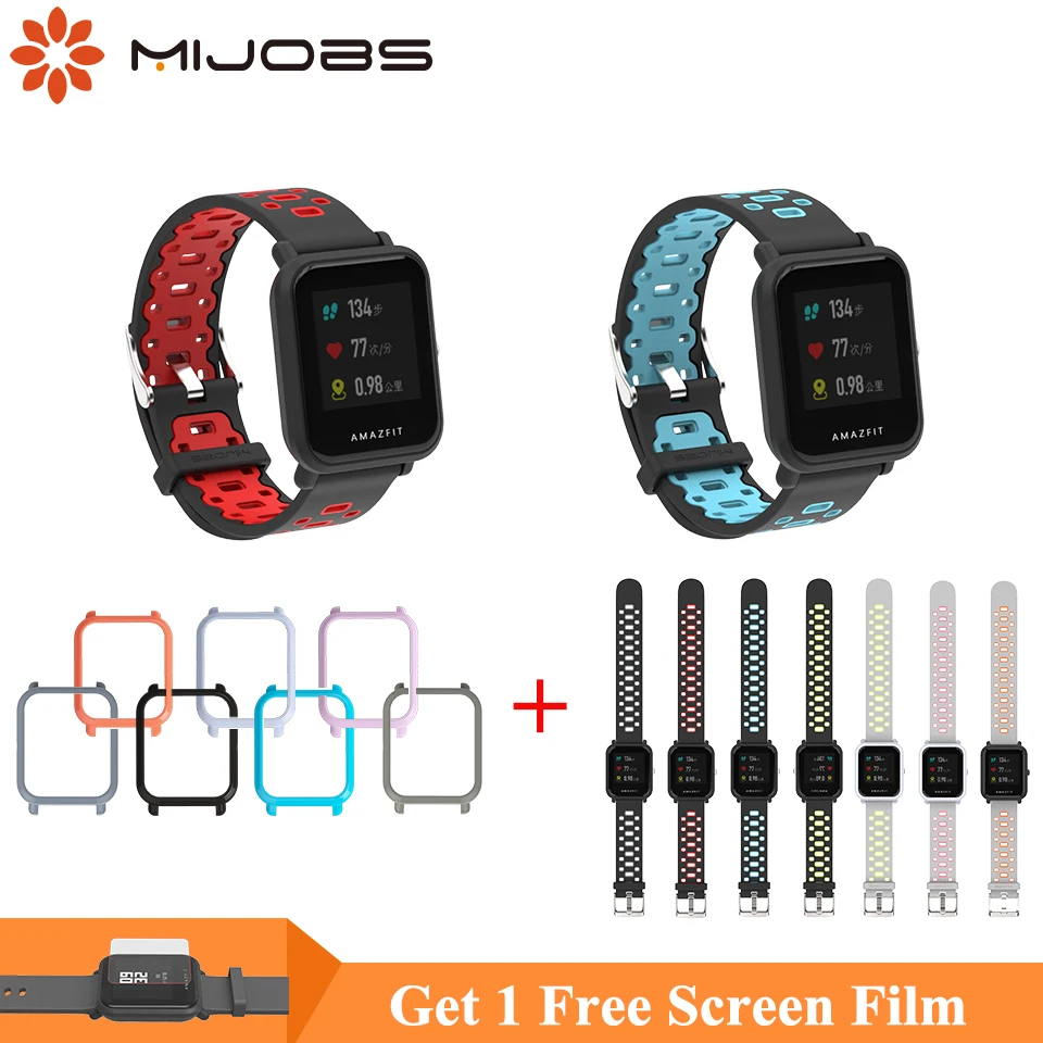 Mijobs 20 мм силиконовый ремешок защитный браслет чехол для Xiaomi Huami Amazfit GTS Bip BIT PACE Lite Youth Smart Watch