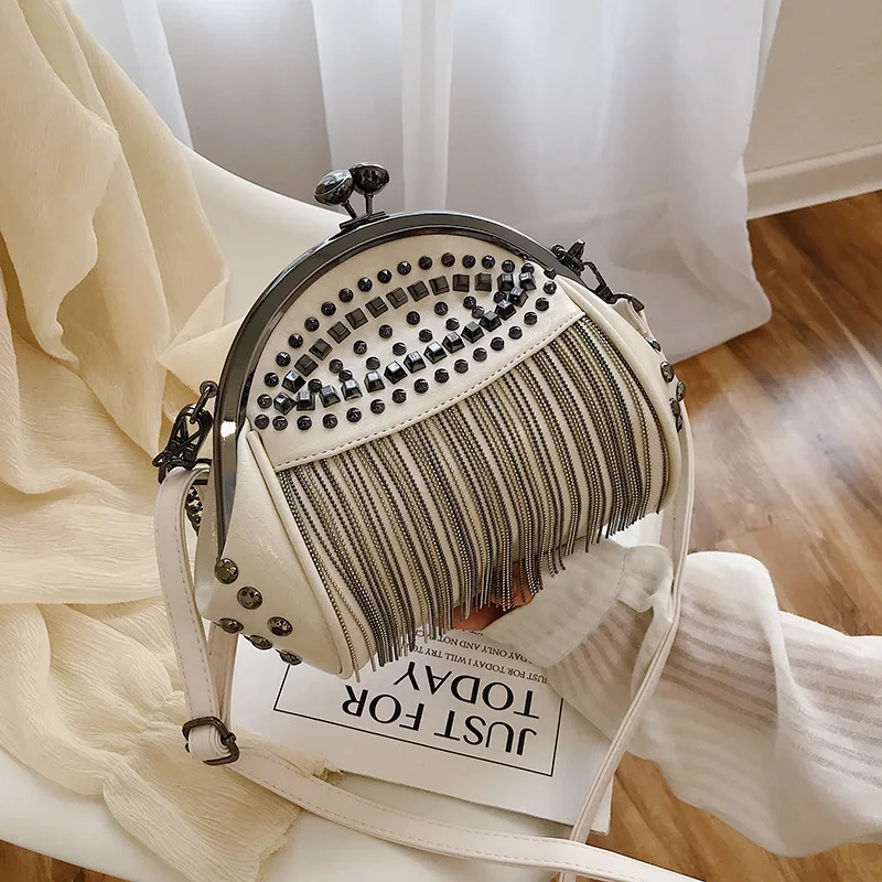 

2019 Vintage Bag Chain Women Handbag Wood Clip Evening Bag Pu Leather Banquet Party Purse Luxury Shoulder Crossbody Bag