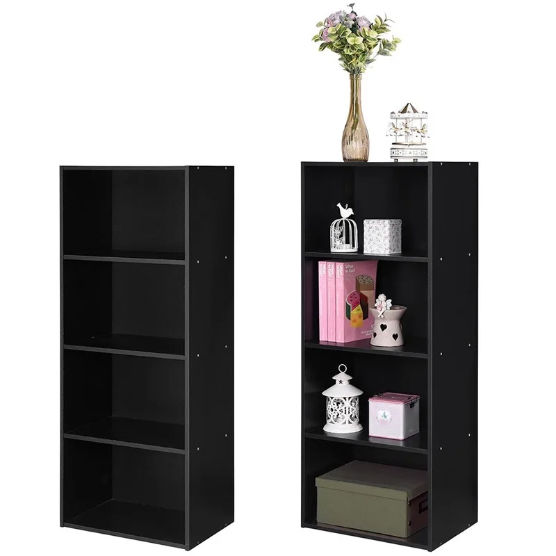 cheap Modern Wood 4 Tier Open Book Shelf Bookshelf Bookcase Storage Display Cabinets For Home Furniture HW60187