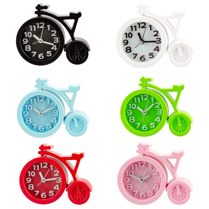 Portable Mini Mute Alarm Clock Bicycle Clocks Battery Bedside Desk
