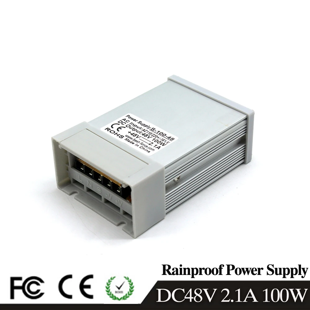 

100W 48V 2.1A Switching power supply Rainproof Transformers AC110V 220V TO DC48V SMPS for Led Strip Module Light CCTV 3D Printer