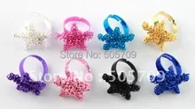 32 PCS Cores Misturadas Ajustable Anéis Estrela de 18mm #20975