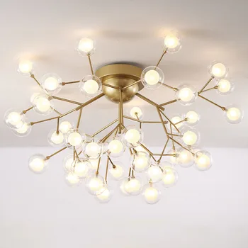 

Modern Lustre Round Chandelier Glass Bubble Ceiling Mounted Chandelier Lighting for Living Room Bedroom Home Decoration