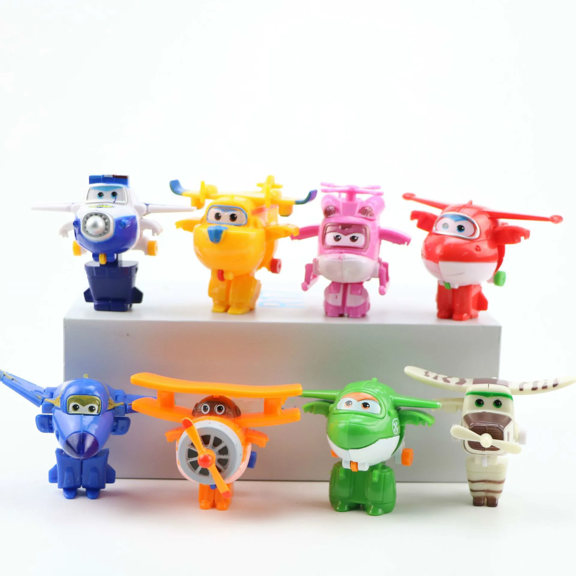 

8Pcs Mini Airplane Deformation Anime Super Wings Model Toy Transformation Robot Action Figures Superwings Toys For Children Kids