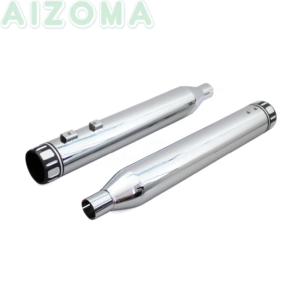 

2pcs Chrome Bagger 4" Roaring Series Exhaust Muffler Motorcycle Silencer Pipes For Harley Touring 1995-2016 Road King Glide