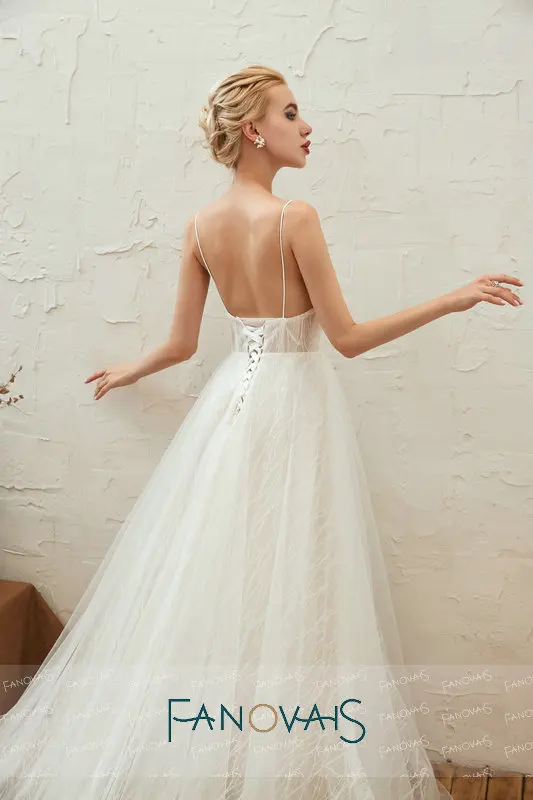 V Шеи Boho Пляж Свадебные Платья Старинные Vestido De Novia Robe Mariee 2019 Платье Элегантный