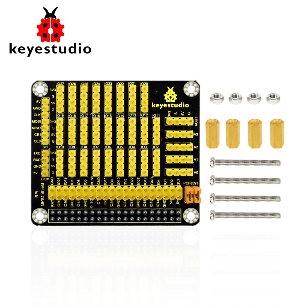 

Keyestudio RPI GPIO shield with-PCF8591 AD-DA for Raspberry Pi /CE certification