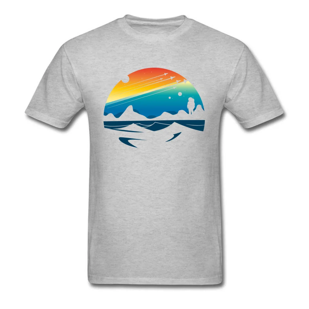 Design Fashionable Man T-shirts Round Collar Short Sleeve Pure Cotton Tops Shirts 3D Printed Tops T Shirt Top Quality Scenic colorful space view shuttle pilot science fiction art grey