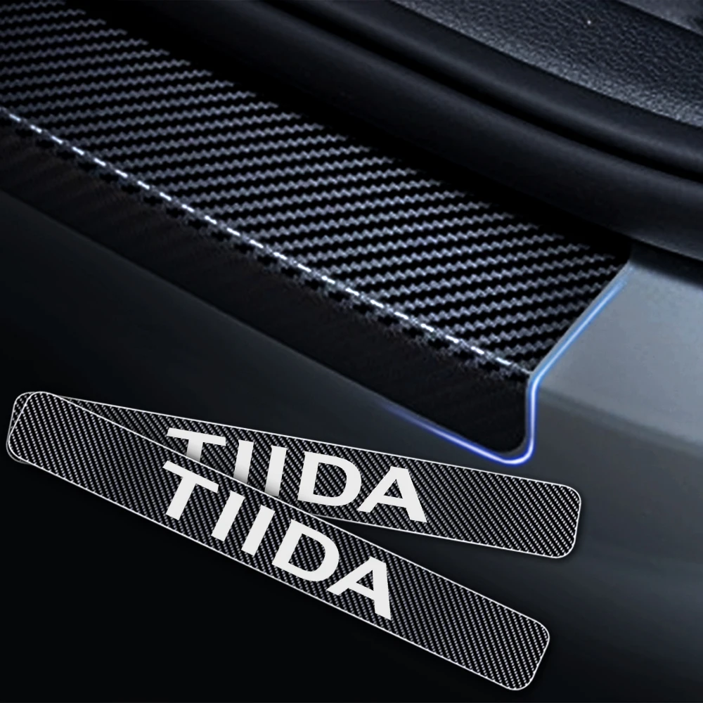 Порога для Nissan Tiida углеволоконная виниловая Стикеры порога защитная накладка