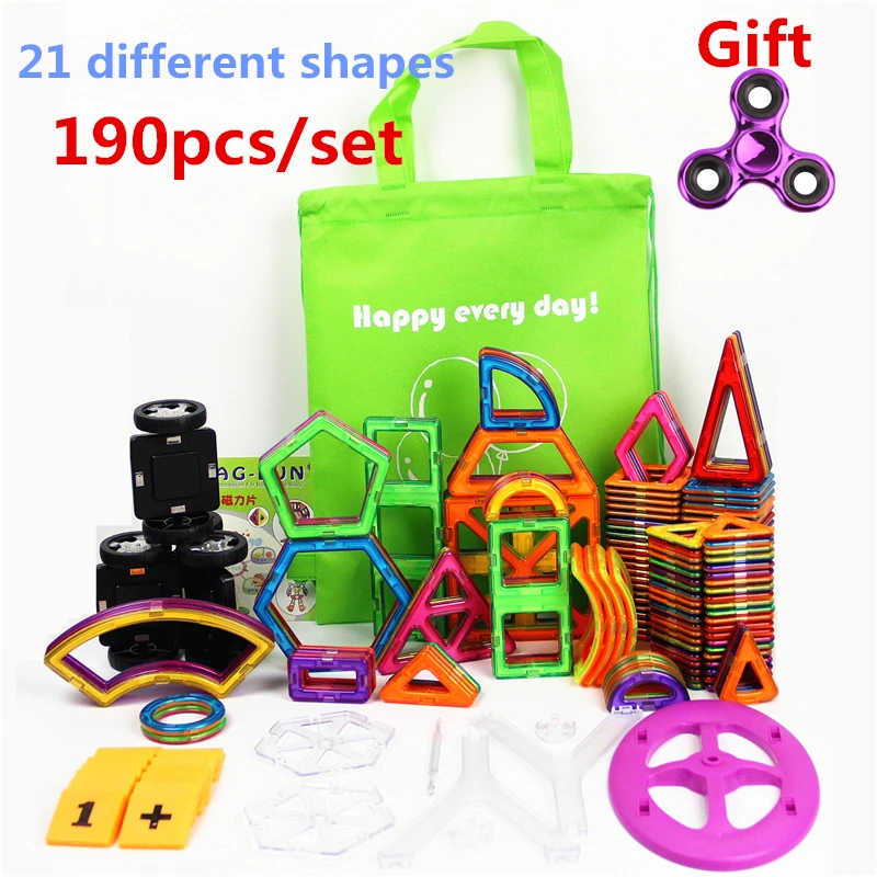190 Pcs/Set Standard Size Magnetic Building Blocks Brick Designer Educational Toys For Children With Brochures Bags And Gift|toys for|educational toys for childrenmagnetic building blocks - AliExpress