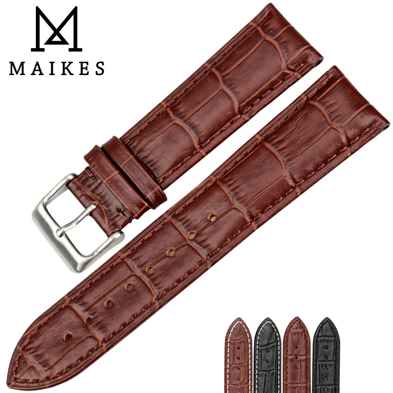 

MAIKES Watch Accessories Genuine Leather Strap Watch Band 18mm 19mm 20mm 22mm 24mm Watch Bracelet For Longines Watchband