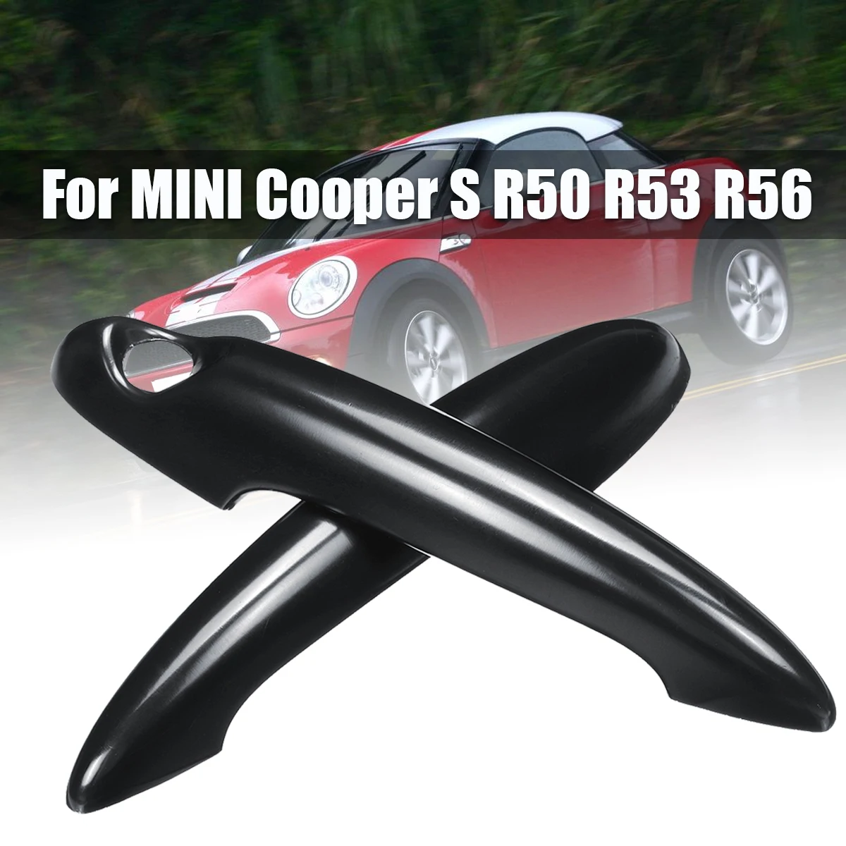Auto cubierta de la manija de la puerta para BMW Mini Cooper S R50 R53 R56 par brillo negro Trim partes exteriores estilo cubierta de la manija de la puerta