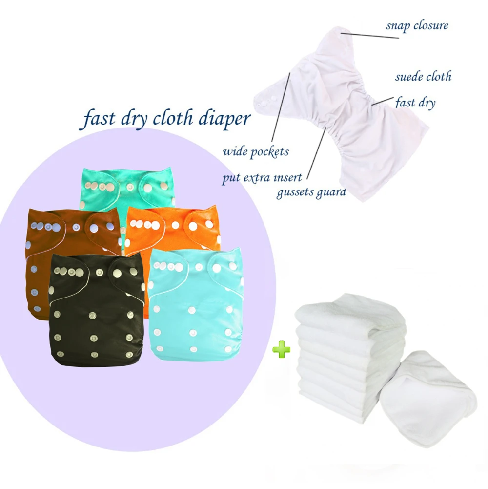 Baby diapers machine washable minky cloth diapers pul fabric all in one