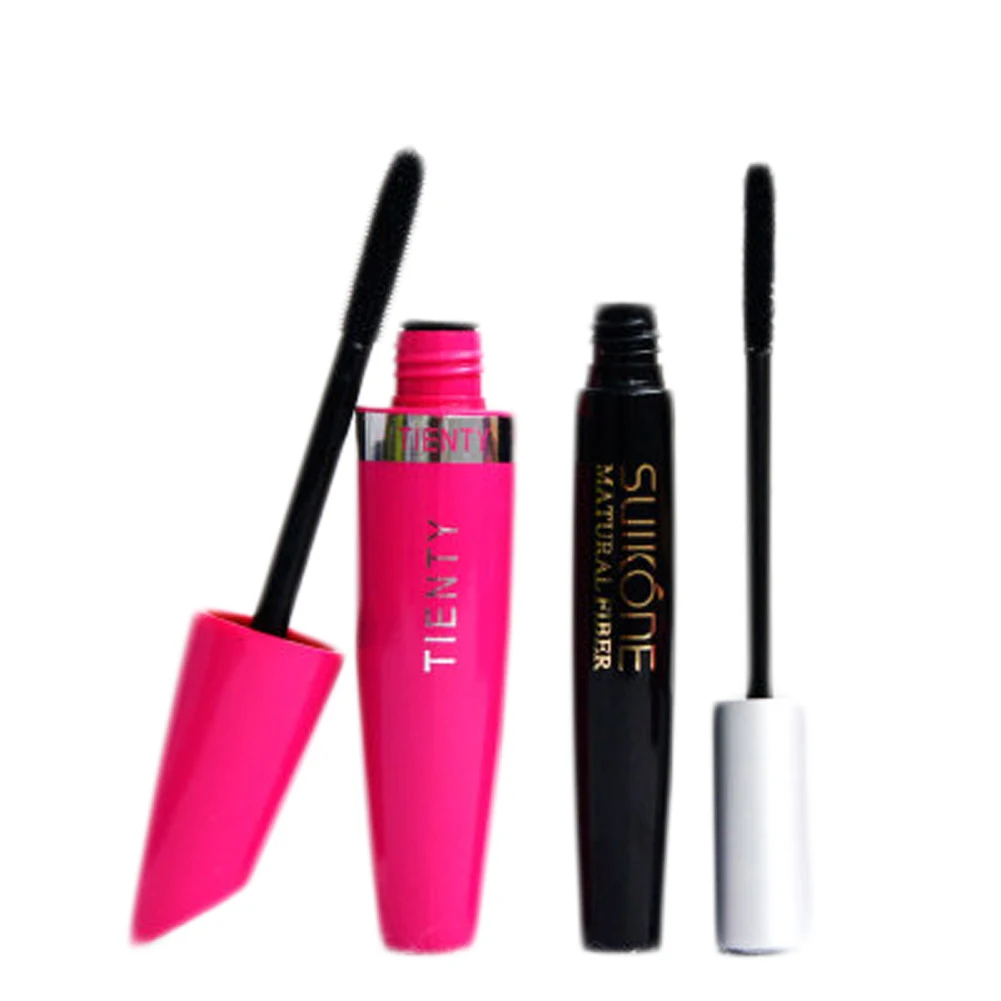 2Pcs/Set Mascara Kit Black 3D Fiber with Mascara Super thick Lengthening False Eyelash Effect