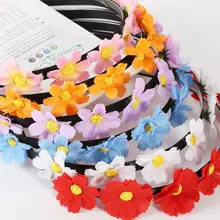 H9Flower Crown Wedding Festival Headband Hairband Floral Garland Headpiece Beach Headwear