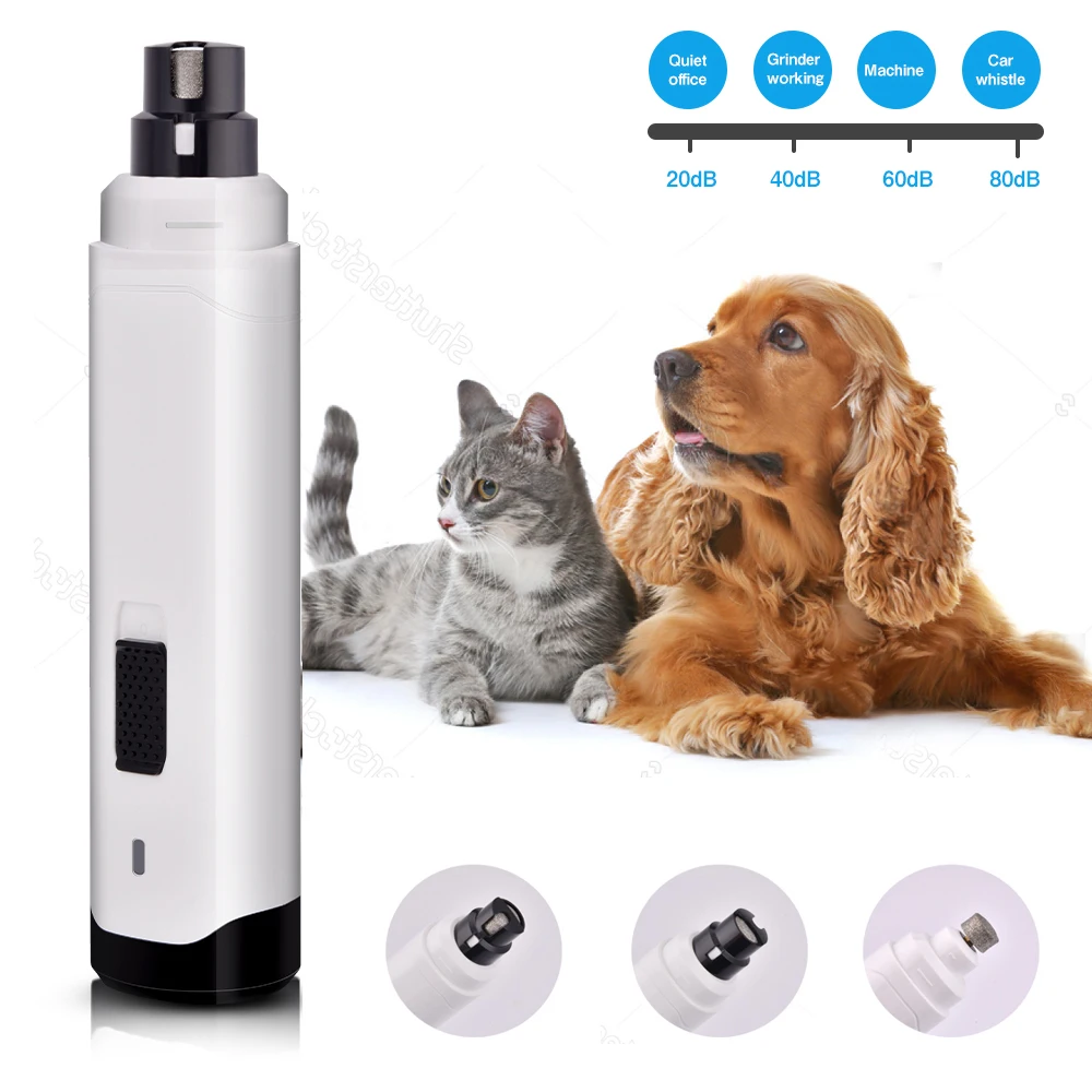 Vente 2 vitesses électrique USB charge Rechargeable pour animaux de compagnie perceuse à ongles indolore pattes toilettage lissant tondeuse chien chat coupe ongles