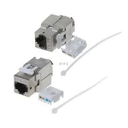 1 шт. RJ45 Keystone Cat6 Cat6A Экранированный FTP цинковый сплав модуль Keystone Jack сетевой разъем адаптер