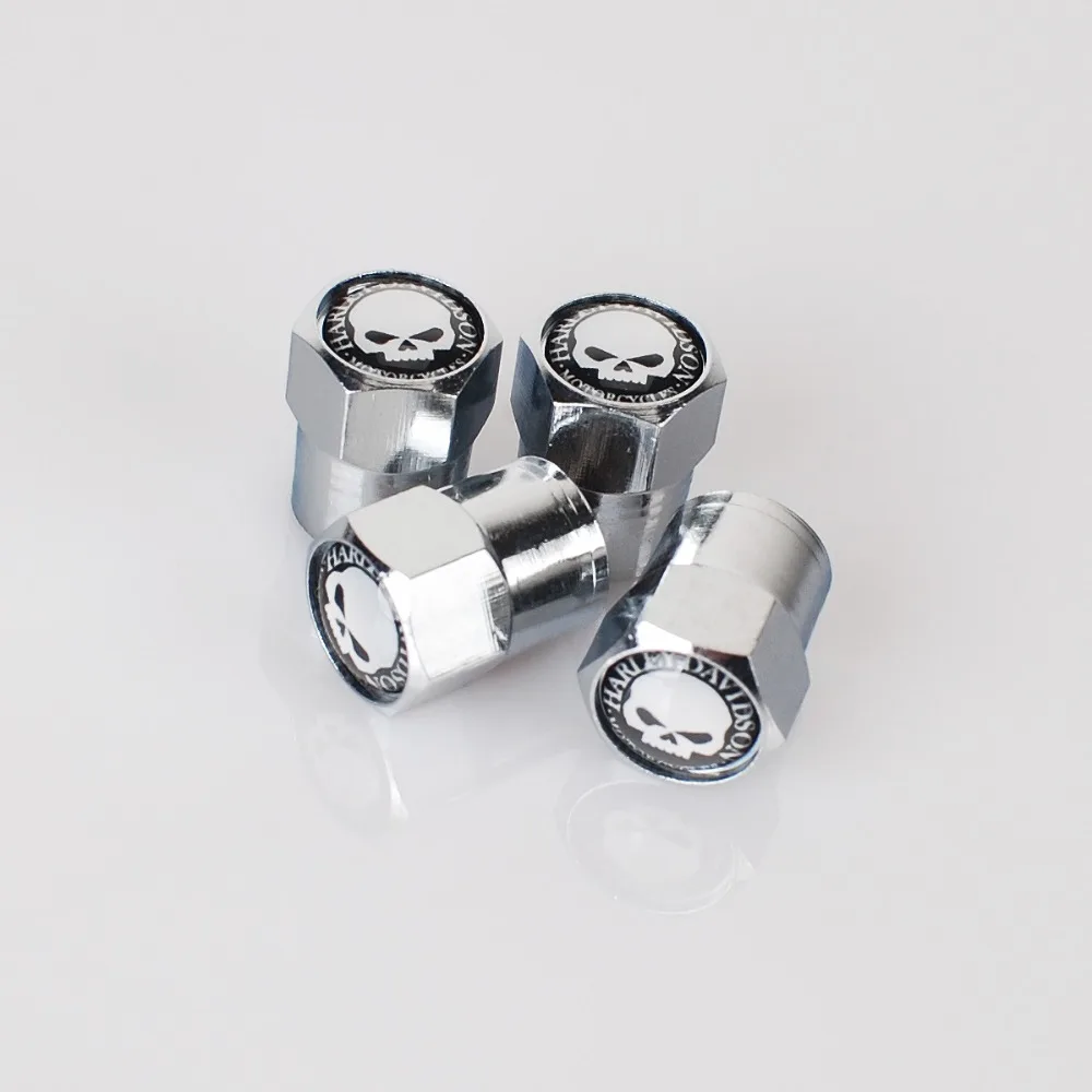 Buy 10sets/lot Harley Skullhead Logo Emblem Car Styling Tire Valve Stem Caps