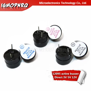 

10pcs 12095 active buzzer Direct 3V 5V 12V long voice 12*9.5MM diameter 12MM black red blue label