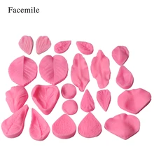 

Facemile 22PCS Silicone Petal Leaf Mold Flowers Fondant Mold Chocolate Gum Paste Mold Fondant Cake Broder Decorating Tools