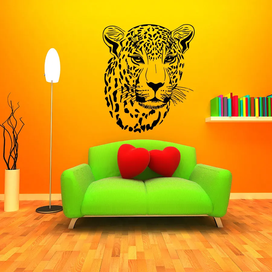 African Style Home Decoration Wall Murals Cheetah Head Patterned Art Wall Stickers Special