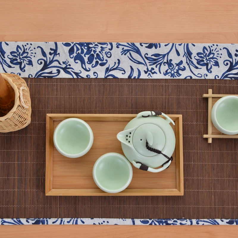 New bamboo saucer tray rectangle plate of solid wood small pot tray kung fu tea tray Tea Table